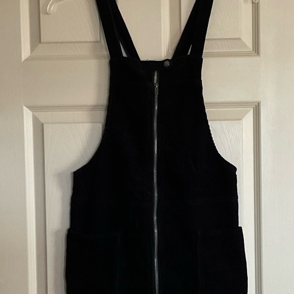 Forever 21 Pants - Forever 21 Women’s Jumper Black Size Small Corduroy Mini Dress Zipper 4 Pockets